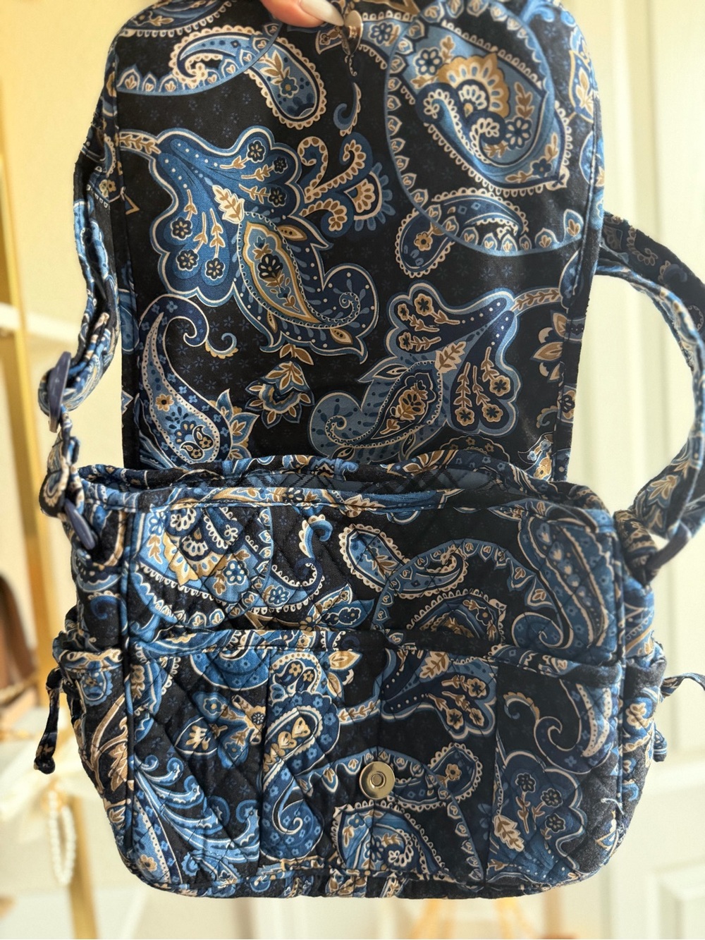 💙 Vera Bradley Blue Paisley Quilted Crossbody Bag Wallet Set - Picture 12 of 17